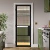 Chelsea Reeded Glazed 1981mm x 838mm Internal Door In Black