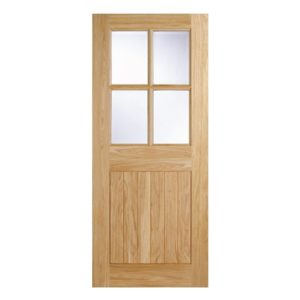 Cottage 4 Panels Glazed 1981mm x 762mm External Door In Oak