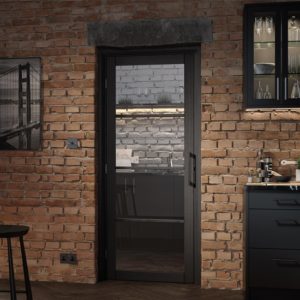 Soho Glazed 1981mm x 762mm Internal Door In Dark Charcoal