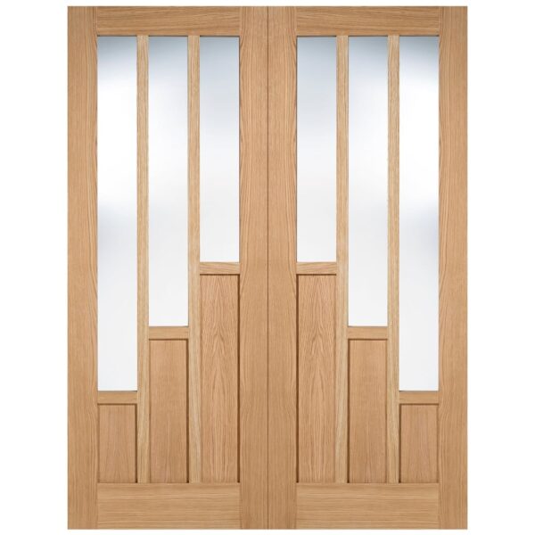 Coventry 1981mm X 1067mm Clear Glass Internal Door Pair In Oak