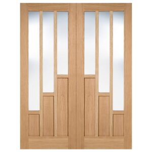 Coventry 1981mm X 1168mm Clear Glass Internal Door Pair In Oak