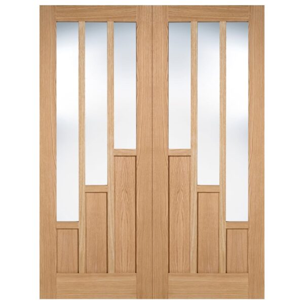 Coventry 1981mm X 1372mm Clear Glass Internal Door Pair In Oak