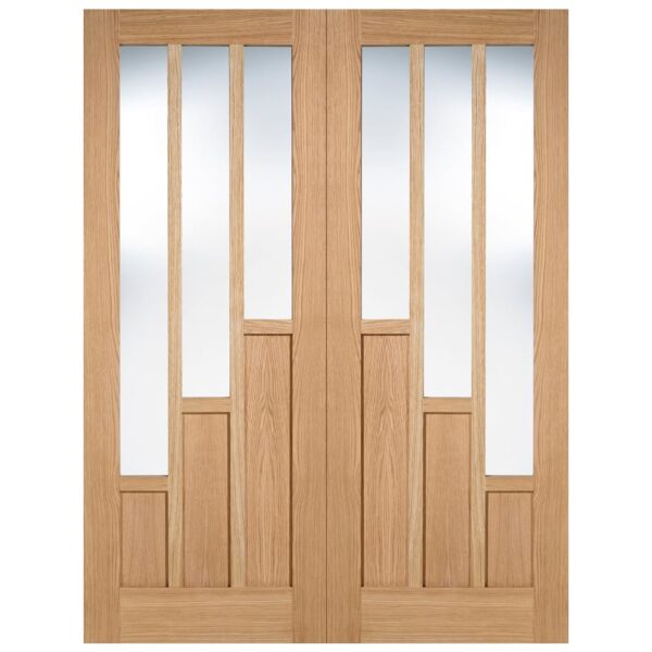 Coventry 1981mm X 915mm Clear Glass Internal Door Pair In Oak