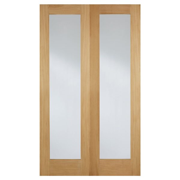 Hemlock 1981mm X 1067mm Clear Internal Door Pair In Oak