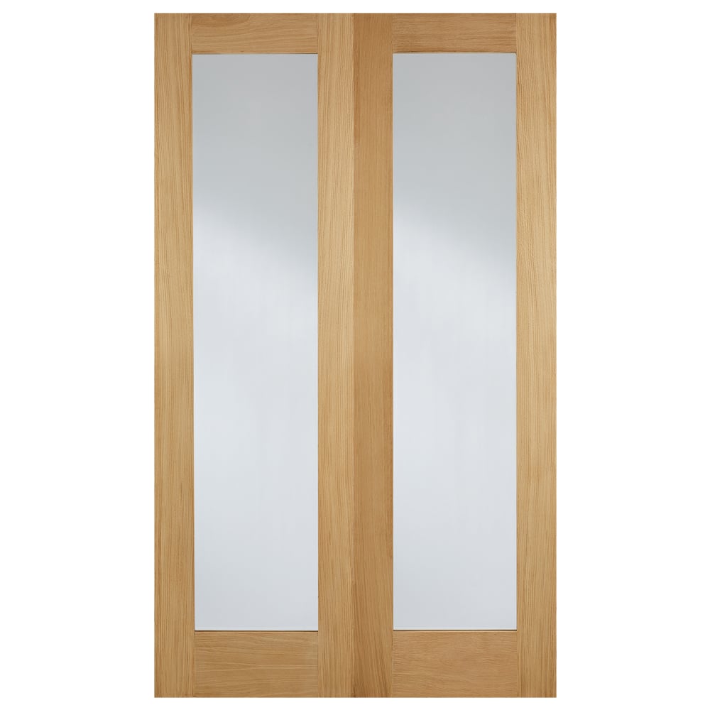 Hemlock 1981mm X 1219mm Clear Internal Door Pair In Oak