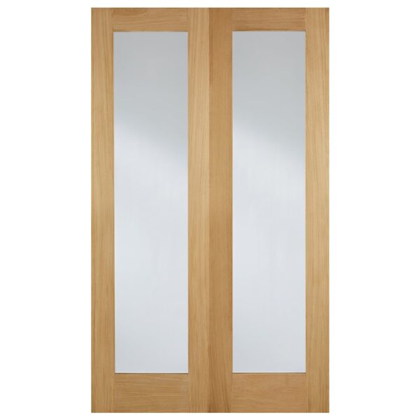 Hemlock 1981mm X 1372mm Clear Internal Door Pair In Oak