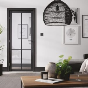 Liberty 1981mm X 686mm Clear Glazed Internal Door In Black