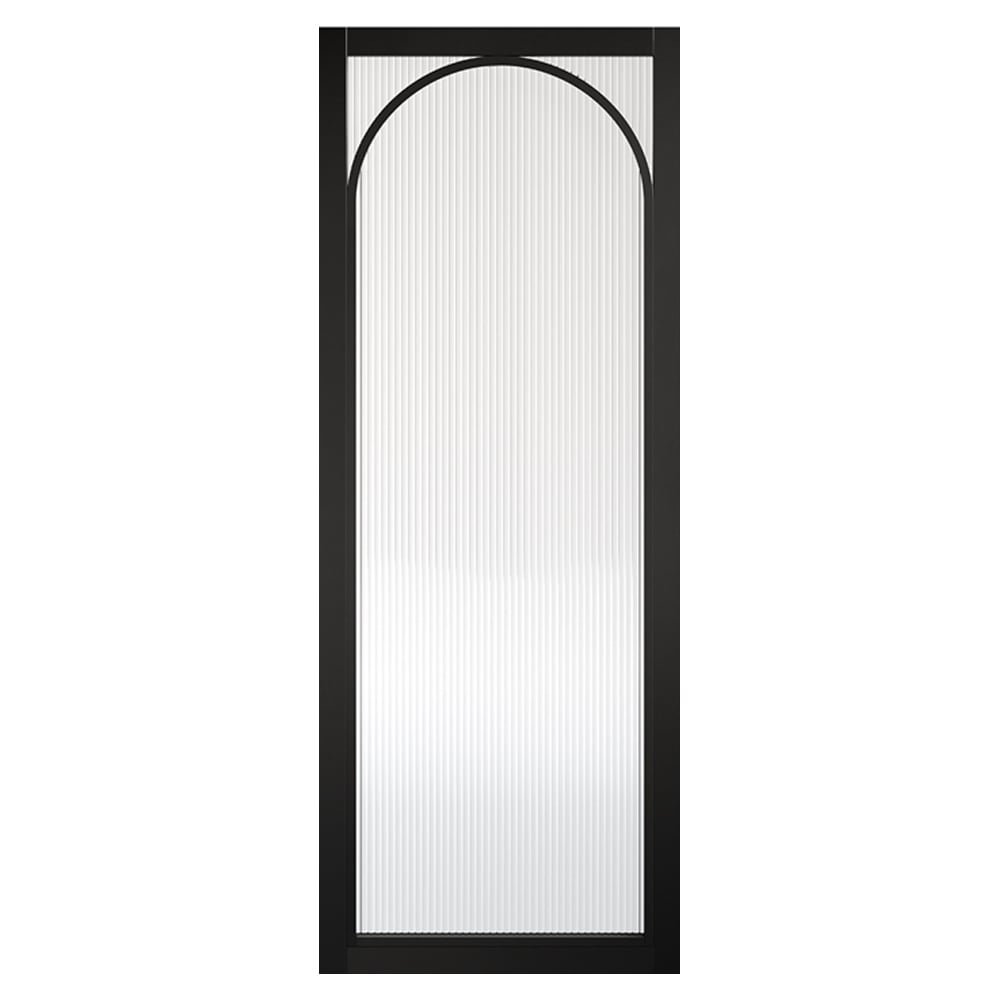 Melrose 1981mm X 686mm Reeded Glass Internal Door In Black Frame