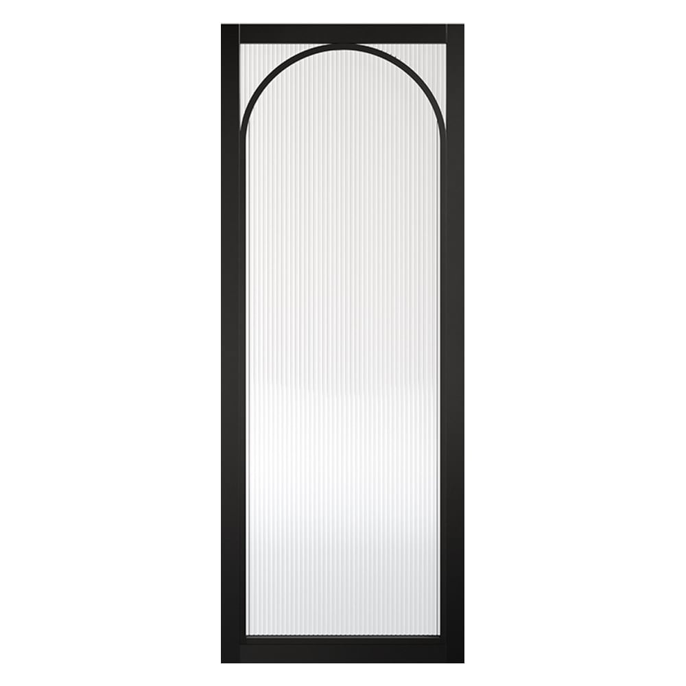 Melrose 1981mm X 762mm Reeded Glass Internal Door In Black Frame