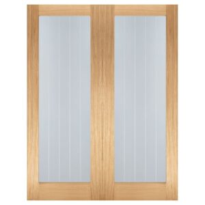 Mexicano 1981mm X 1067mm Clear Glass Internal Door Pair In Oak