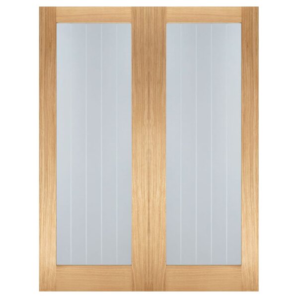 Mexicano 1981mm X 1219mm Clear Glass Internal Door Pair In Oak