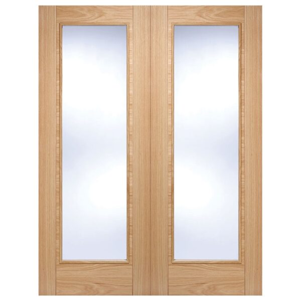 Vancouver 1981mm X 1168mm Clear Glass Internal Door Pair In Oak