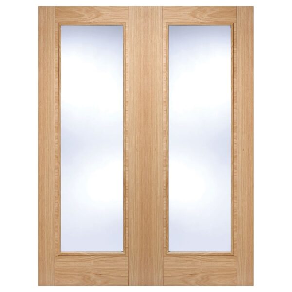 Vancouver 1981mm X 1219mm Clear Glass Internal Door Pair In Oak